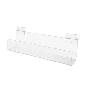 Z-shlv-12-2.5d Marketing Holders Acrylic Slatwall J Shelf 12 Inch Wide By 2.5 Deep Clear Floating Retail