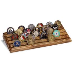 Mocas Mcd030 Challenge Coin Display Holder Acacia Wood Stand Holds