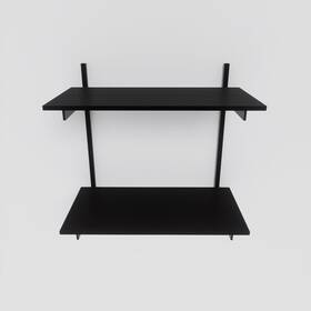 Alumwal-1224-bb-a Modern Shelving 24in Wall Bookshelf Black Powder Coated Aluminum Shelf System - 2 For Alumwal-1224-bb-a Modern Shelving 24in Wall Bookshelf Black Powder Coated Aluminum Shelf System - 2 For