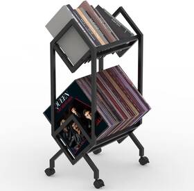 Moomlife 617285617283 Mobile Vinyl Record Storage Rack Magazine Display With Matte Black Metal Moomlife 617285617283 Mobile Vinyl Record Storage Rack Magazine Display With Matte Black Metal