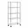 Mws301460 Sandusky Wire Shelving Unit With 2 Nylon Casters 5 Shelves Chrome-silver 017567082271 Mws301460 Sandusky Wire Shelving Unit With 2 Nylon Casters 5 Shelves Chrome-silver 017567082271