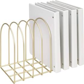Ofc1130bas  Mygift Large Desktop Document Holder Brass Metal Wire File Folder Organizer Rack