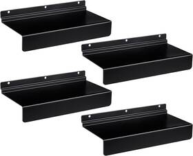 Oudain-accessories-00652 Oudain 4 Pack Metal Slat Wall Shelves Slatwall Accessories Black