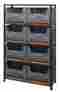 Pb-8700bk Quantum Storage Boltless Particle Board Shelf With 8 Giant Bins Complete Package