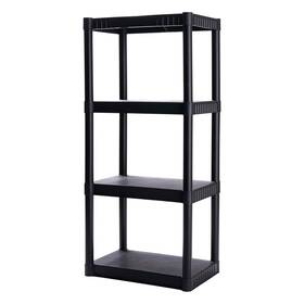 Plano Pla9177sb 4-shelf Plastic Storage Shelves 48 Inch X 23 14 200lb Black