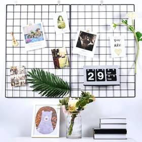 Th13469 Pulatree Jj B Grid Photo Wall Set Of 2 Decorative Iron Rack Clip Black