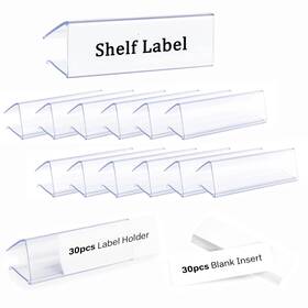 Pupingpig 752790104665 30pcs Plastic Shelf Label Holder Clear Wire Wood Sig