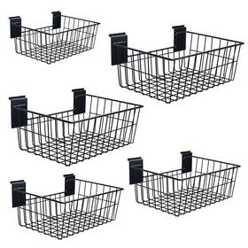 Pybtool 749753101755 Slatwall Baskets 15-inch Width Heavy Duty Steel Wire Slat Wall Hanging Baske Pybtool 749753101755 Slatwall Baskets 15-inch Width Heavy Duty Steel Wire Slat Wall Hanging Baske