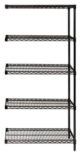 Ad86-2448bk-5 Quantum Storage Systems - Wire 5 Shelf Add-on Kit Black 86in