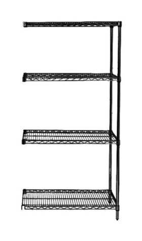 Ad86-2448bk Quantum Storage Systems - Wire 4 Shelf Add-on Kit Black 86in