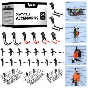 Raaz365 262406980287 25 Pcs Slatwall Accessories Kit With Multi-sized Baskets And Slat Wa Raaz365 262406980287 25 Pcs Slatwall Accessories Kit With Multi-sized Baskets And Slat Wa