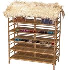 Rack Bamboo Palapa Shelf Tiki Double Thatch Display Rack Bamboo Palapa Shelf Tiki Double Thatch Display
