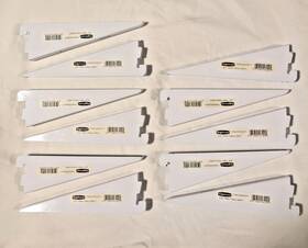 Rubbermaid Fg4c0302wht Lot Of 11 6.5 Inch Twin Track Shelf Brackets White