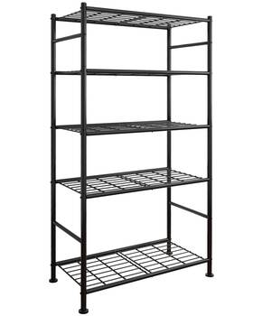 Sakugi Au615 Storage Shelves - 5 Tier Shelf Organizer 33.0w 12.6d 72.0h 5t Black