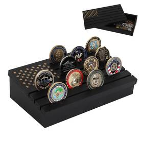 Samplife 755471566318 Coin Rack Challenge Coins Display Stand Shelves Wooden Army Black Samplife 755471566318 Coin Rack Challenge Coins Display Stand Shelves Wooden Army Black