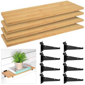 Zcus-l0010-11 Smaodsgn 4 Pcs Slatwall Shelves Slat Board Accessories 15 Inch X 5.98 Metal Wall Brackets