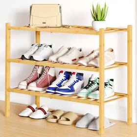 Smiry Zxj001-nt-3t Bamboo Shoe Rack 3 Tier Free 26.80 Inch Wide - Regular Natural