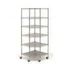 28x28x18x18x15x72 Steel Duty Corner 6 Wheels Locking Caster Tier Heavy Shelf "