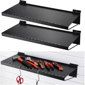 Jin-suzile-516 Suzile 2 Pcs Slatwall Shelves 24 Inch X 10 Metal Heavy Duty Wa