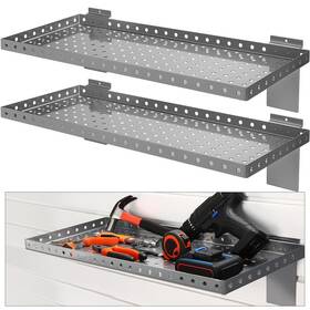 Dea-thyle-102 Thyle 2 Pcs Slat Wall Shelves Heavy Duty Metal Slatwall Shelf For Retail