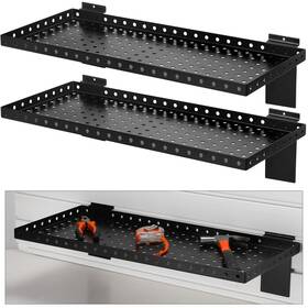 Dea-thyle-1076 Thyle 2 Pcs Slat Wall Shelves Heavy Duty Metal Slatwall Shelf For Retail Garage Dea-thyle-1076 Thyle 2 Pcs Slat Wall Shelves Heavy Duty Metal Slatwall Shelf For Retail Garage