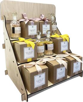 Torched Displays 313109871847 Wooden Portable Retail Table Display Stand Countertop 3 Step Riser Craft Shows
