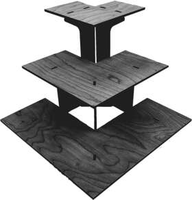 Torched Displays 705353269097 3-tier Retail Table Display Corner Stand With Shelves For Products - Por Torched Displays 705353269097 3-tier Retail Table Display Corner Stand With Shelves For Products - Por