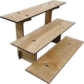 Torched Displays 705353941771 3-tier Straight Wooden Retail Table Display Stand With Shelves For Products - Po