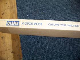 H-2935-post Uline 34 Inch Chrome Wire Shelving Posts With Self-leveling Feet Lot Of 4 H-2935-post Uline 34 Inch Chrome Wire Shelving Posts With Self-leveling Feet Lot Of 4