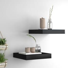 323824 Vidaxl Floating Wall Shelves 2 Pcs Black 9.1 Inch X9.3 X1.5 Mdf 323824 Vidaxl Floating Wall Shelves 2 Pcs Black 9.1 Inch X9.3 X1.5 Mdf