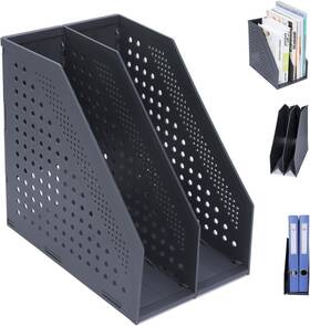 Ffb-bk2-us W&u Collapsible Magazine File Holder With 2 Vertical Compartments Ffb-bk2-us W&u Collapsible Magazine File Holder With 2 Vertical Compartments