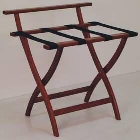 Wooden Mallet Lr4-mhblk Wallsaver Luggage Rack Black Straps Mahogany