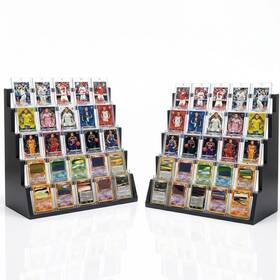 Wooorganix L048-002 2 Pack 5 Tier Wooden Card Display Stand Vertical Holder Black