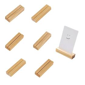 Woshilaods Wsllm006003 6 Pcs Wood Place Card Holders Wooden Table Number Log Color