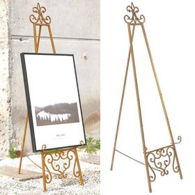 134573 Xaonien 18.25 Inch L X 25.5 W 55 H Metal Scroll Extra Large Free Standing Gold