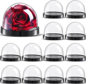 Zhengmy Kx-zhengmy-1920 12 Pcs Plastic Dome Display Case Cloche Bell Jar With Black And Clear