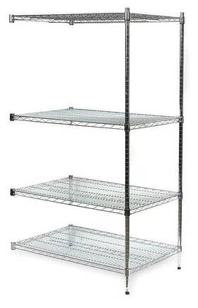 2hgj3 Zoro Select Wire Shelving 18 Inch D X 24 W 63 H 4 Shelves Chrome 2hgj3 Zoro Select Wire Shelving 18 Inch D X 24 W 63 H 4 Shelves Chrome