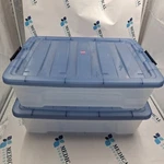 Iris Stack & Pull 26 Qt Clear/navy Box 19" X13" 5" Set Of. Fixed Price $59.98.