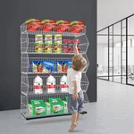 5 Tiers White Black Wire Grid Retail Shelving Shelf Merchandise Display 4 Wheels. Fixed Price $128.30.