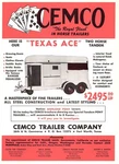 Cemco Trailer Texas Ace 2-HORSE Tandem Pony Units Available Vtg Mag Print Ad. Fixed Price $14.27.