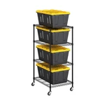Seville Classics 4-TIER Tote Bin Shelving Rack, 33 In. W X 25 D 60. Fixed Price $99.99.