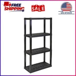 Hyper Tough Plastic Storage Shelves Garage Shelving Unit 4-TIER 57"H X 14"D 30. Fixed Price $31.13.