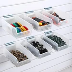 6 Pack Slatwall Bins With Hooks Set, Organizer Containers Mount.... Fixed Price $55.99.