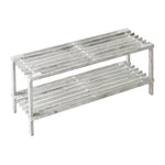 Honey-can-do 2-TIER Wood Shoe Rack, Grey SHO-08413 30 Lbs, Gray. Fixed Price $45.99.