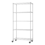Neat By Trinity 5-TIER Adjustable Wire Shelving With Wheels, Shelf Rack .... Fixed Price $239.62.