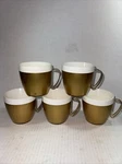 Vintage West Bend Thermo Serv Set 5 Coffee Cups W/ Wire Handles Copper White. Fixed Price $12.00.