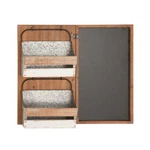 Litton Lane Magazine Rack Holder 28" Brown Wood Farmhouse Wall Mount Chalkboard. Fixed Price $99.01.