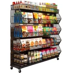 Retail Market Shelf Large 5 Layer Potato Chip Displays Stand W/ Wheels. Fixed Price $125.00.