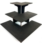 Torched 3-TIER Ebony Retail Table Display Corner Stand With Shelves For Black. Fixed Price $30.49.
