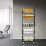 5 Tier Wire Grid Retail Display Shelf W/ Wheel Merchandise Rack Stand. Fixed Price $102.26.